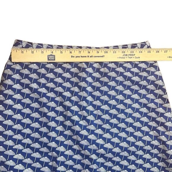 Boden British PRINTED COTTON A-LINE SKIRT w pockets Klein Blue Parasol US 8 - Picture 8 of 10